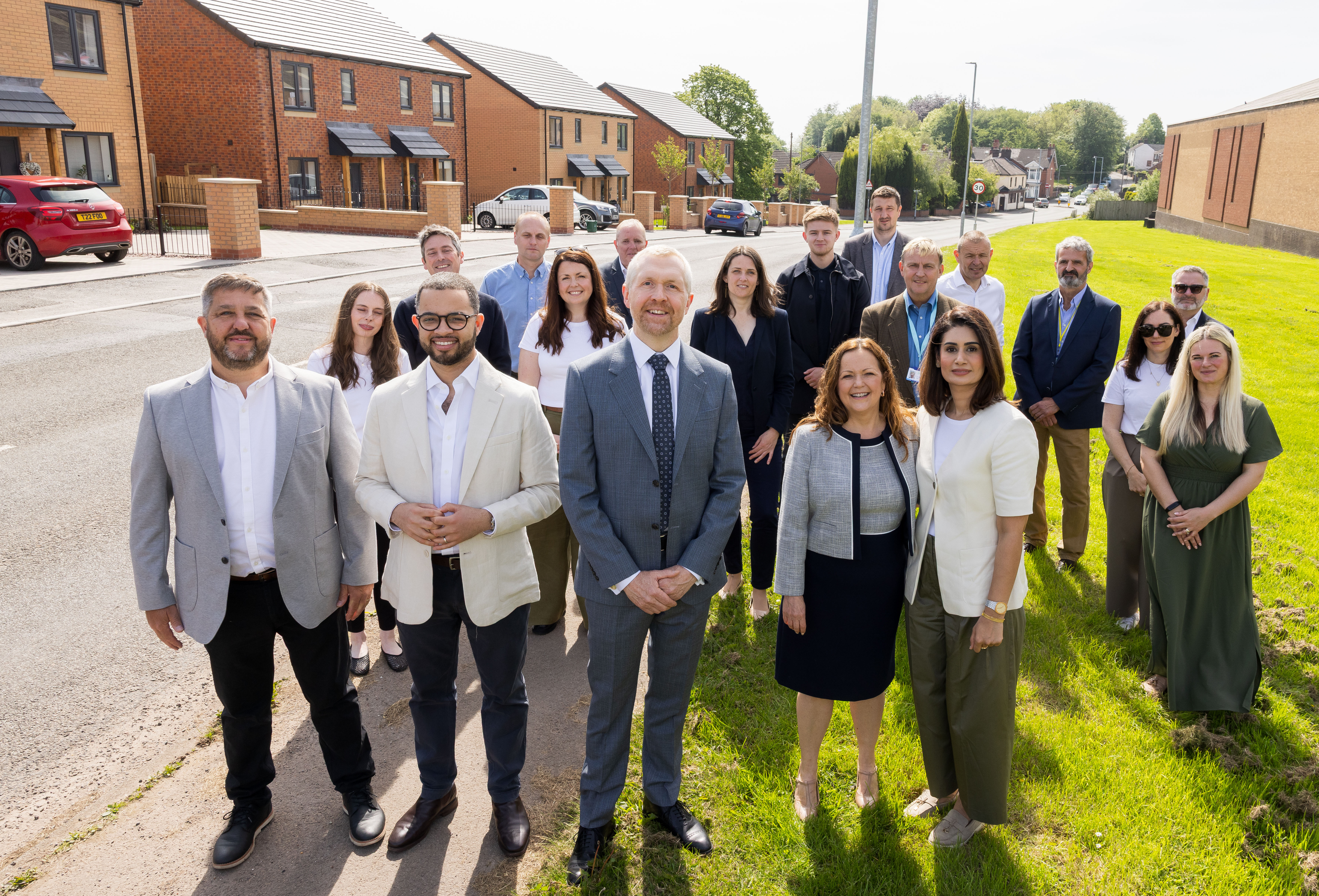 Residents and Aspire Housing colleagues at the Cross Street handover event in Chesterton