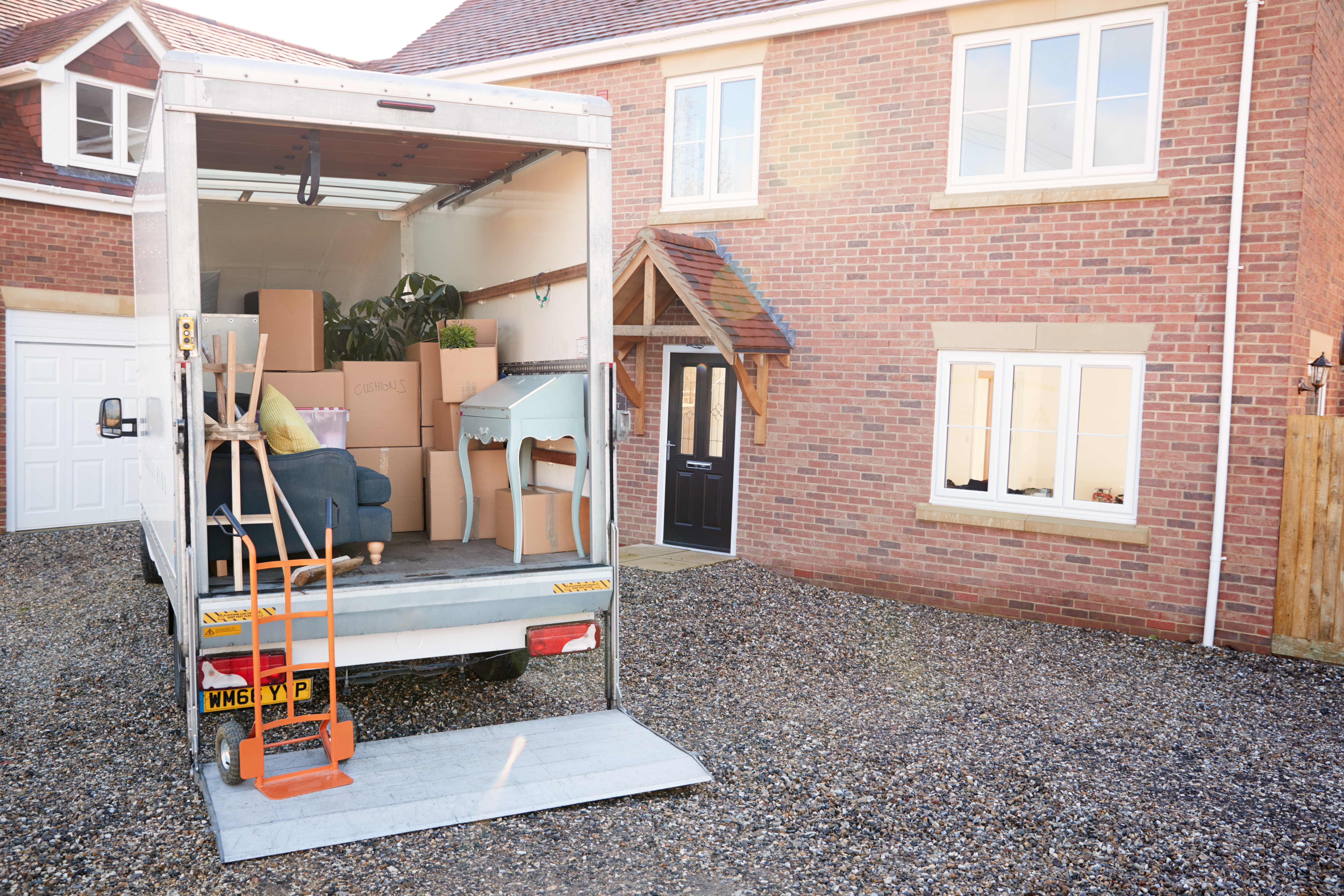 Removal lorry outside of a home